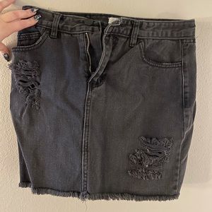 Black jean skirt